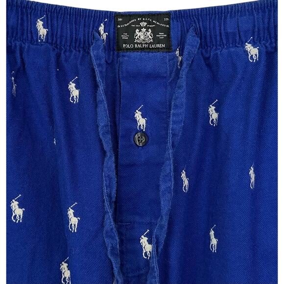 2/$30 Polo Ralph Lauren Pony Polo Player Cotton Pajama Pants Blue Size S - Picture 4 of 11